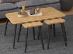 ΤΡΑΠΕΖΑΚΙ ΣΑΛΟΝΙΟΥ ΣΕΤ 3 ΤΜΧ OLIVA MEGAPAP ΧΡΩΜΑ OAK 90X55X46ΕΚ.