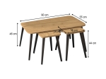ΤΡΑΠΕΖΑΚΙ ΣΑΛΟΝΙΟΥ ΣΕΤ 3 ΤΜΧ OLIVA MEGAPAP ΧΡΩΜΑ OAK 90X55X46ΕΚ.