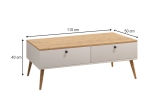 ΤΡΑΠΕΖΑΚΙ ΣΑΛΟΝΙΟΥ ALIS MEGAPAP ΧΡΩΜΑ ΛΕΥΚΟ - OAK 110X50X40ΕΚ.