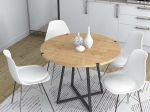 ΤΡΑΠΕΖΙ RUBES MEGAPAP ΧΡΩΜΑ ΦΥΣΙΚΟ ΟΞΙΑΣ - ΑΝΘΡΑΚΙ 120X120X78ΕΚ.