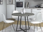 ΤΡΑΠΕΖΙ RUBES MEGAPAP ΧΡΩΜΑ ΓΚΡΙ ΣΚΥΡΟΔΕΜΑΤΟΣ 120X120X78ΕΚ.