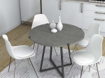 ΤΡΑΠΕΖΙ RUBES MEGAPAP ΧΡΩΜΑ ΓΚΡΙ ΣΚΥΡΟΔΕΜΑΤΟΣ 120X120X78ΕΚ.