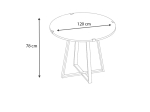 ΤΡΑΠΕΖΙ RUBES MEGAPAP ΧΡΩΜΑ ΓΚΡΙ ΣΚΥΡΟΔΕΜΑΤΟΣ 120X120X78ΕΚ.