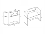 ΓΡΑΦΕΙΟ RECEPTION LEMMON MEGAPAP ΧΡΩΜΑ ΦΥΣΙΚΟ ΟΞΙΑΣ 120X70X110ΕΚ.