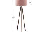ΦΩΤΙΣΤΙΚΟ ΔΑΠΕΔΟΥ ROSLING MEGAPAP MDF/ΥΦΑΣΜΑ PVC ΧΡΩΜΑ ΚΑΡΥΔΙ - DUSTY ROSE 38X38X140ΕΚ.