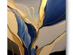 ΠΙΝΑΚΑΣ ΣΕ ΚΑΜΒΑ "DANCE OF GOLD AND BLUE" MEGAPAP ΨΗΦΙΑΚΗΣ ΕΚΤΥΠΩΣΗΣ 100X100X3ΕΚ.