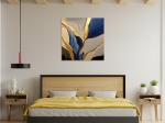 ΠΙΝΑΚΑΣ ΣΕ ΚΑΜΒΑ "DANCE OF GOLD AND BLUE" MEGAPAP ΨΗΦΙΑΚΗΣ ΕΚΤΥΠΩΣΗΣ 100X100X3ΕΚ.