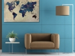 ΠΙΝΑΚΑΣ ΣΕ ΚΑΜΒΑ "WORLD MAP" MEGAPAP ΨΗΦΙΑΚΗΣ ΕΚΤΥΠΩΣΗΣ 125X80X3ΕΚ.