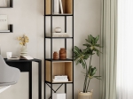 ΒΙΒΛΙΟΘΗΚΗ VALE MINI MEGAPAP ΧΡΩΜΑ SILKY BLACK - SAPPHIRE OAK 36,2X39X179ΕΚ.
