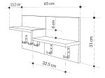 ΚΡΕΜΑΣΤΡΑ ΤΟΙΧΟΥ HARMON MEGAPAP ΧΡΩΜΑ SAPPHIRE OAK - ΛΕΥΚΟ 65X15X31ΕΚ.