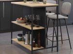 ΤΡΑΠΕΖΙ ΜΠΑΡ DETROIT MEGAPAP ΧΡΩΜΑ SAPPHIRE OAK - SILKY BLACK 100X60X95ΕΚ.