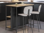 ΤΡΑΠΕΖΙ ΜΠΑΡ DETROIT MEGAPAP ΧΡΩΜΑ SAPPHIRE OAK - SILKY BLACK 100X60X95ΕΚ.