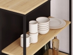 ΤΡΑΠΕΖΙ ΜΠΑΡ DETROIT MEGAPAP ΧΡΩΜΑ SAPPHIRE OAK - SILKY BLACK 100X60X95ΕΚ.