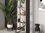 ΒΙΒΛΙΟΘΗΚΗ DETROIT MEGAPAP ΧΡΩΜΑ SAPPHIRE OAK - SILKY BLACK 58X35,2X175ΕΚ.