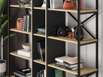 ΒΙΒΛΙΟΘΗΚΗ DETROIT MEGAPAP ΧΡΩΜΑ SAPPHIRE OAK - SILKY BLACK 143,5X35,2X175ΕΚ.