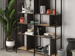ΒΙΒΛΙΟΘΗΚΗ MAXI MEGAPAP ΧΡΩΜΑ SAPPHIRE OAK - SILKY BLACK 144X35X175ΕΚ.
