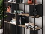 ΒΙΒΛΙΟΘΗΚΗ MAXI MEGAPAP ΧΡΩΜΑ SAPPHIRE OAK - SILKY BLACK 144X35X175ΕΚ.