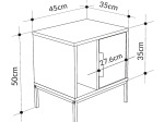ΚΟΜΟΔΙΝΟ GLYNN MEGAPAP ΧΡΩΜΑ SAPHHIRE OAK 45X35X50ΕΚ.