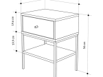 ΚΟΜΟΔΙΝΟ LISA MEGAPAP ΧΡΩΜΑ SAPHHIRE OAK 45X35X56ΕΚ.