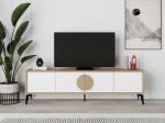 ΕΠΙΠΛΟ ΤΗΛΕΟΡΑΣΗΣ GORA MEGAPAP ΧΡΩΜΑ SAPPHIRE OAK - ΛΕΥΚΟ 180X35,6X51ΕΚ.