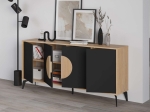 ΜΠΟΥΦΕΣ GORA MEGAPAP ΧΡΩΜΑ SAPPHIRE OAK - SILKY BLACK 180X40X82ΕΚ.