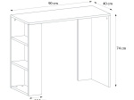 ΓΡΑΦΕΙΟ ΕΡΓΑΣΙΑΣ NETENIA MEGAPAP ΑΠΟ ΜΕΛΑΜΙΝΗ ΧΡΩΜΑ SAPPHIRE OAK 90X40X74ΕΚ.