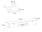 ΕΠΙΠΛΟ ΤΗΛΕΟΡΑΣΗΣ SEDDRA MEGAPAP ΧΡΩΜΑ ΚΑΡΥΔΙ 180X31,5X45ΕΚ.