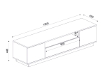 ΕΠΙΠΛΟ ΤΗΛΕΟΡΑΣΗΣ FEDYA MEGAPAP ΧΡΩΜΑ ΛΕΥΚΟ - SAPPHIRE OAK 180X45X44,6ΕΚ.
