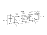 ΕΠΙΠΛΟ ΤΗΛΕΟΡΑΣΗΣ AURETA MEGAPAP ΧΡΩΜΑ ΛΕΥΚΟ - SAPPHIRE OAK 150X35X52,8 ΕΚ.
