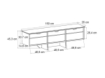 ΕΠΙΠΛΟ ΤΗΛΕΟΡΑΣΗΣ VENITA MEGAPAP ΧΡΩΜΑ SAPPHIRE OAK - ΑΝΘΡΑΚΙ 150X35X45,3ΕΚ.