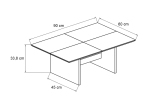 ΤΡΑΠΕΖΑΚΙ ΣΑΛΟΝΙΟΥ VENITA MEGAPAP ΧΡΩΜΑ SAPPHIRE OAK - ΑΝΘΡΑΚΙ 90X60X33,8ΕΚ.
