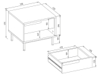 ΚΟΜΟΔΙΝΟ SUZY MEGAPAP ΧΡΩΜΑ ΛΕΥΚΟ 50X45X41,6ΕΚ.