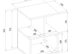 ΚΟΜΟΔΙΝΟ - ΤΡΑΠΕΖΑΚΙ ΒΟΗΘΗΤΙΚΟ ENTIERO MEGAPAP ΧΡΩΜΑ SAPPHIRE OAK 39,8X35X54,6ΕΚ.