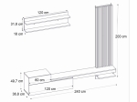 ΣΥΝΘΕΣΗ ΤΗΛΕΟΡΑΣΗΣ DUMONT MEGAPAP ΧΡΩΜΑ ΛΕΥΚΟ - SEPET OAK 240X36,8X200ΕΚ.