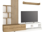 ΣΥΝΘΕΣΗ ΤΗΛΕΟΡΑΣΗΣ VERMONT MEGAPAP ΧΡΩΜΑ ΛΕΥΚΟ - SEPET OAK 240X40X192ΕΚ.