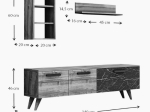 ΣΥΝΘΕΣΗ ΤΗΛΕΟΡΑΣΗΣ PIENZA MEGAPAP ΑΠΟ ΜΕΛΑΜΙΝΗ ΧΡΩΜΑ ATLANTIC PINE - ΜΑΥΡΟ 140X30X46ΕΚ.