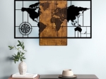 ΔΙΑΚΟΣΜΗΤΙΚΟ ΤΟΙΧΟΥ WORLD MAP MEGAPAP ΞΥΛΙΝΟ - ΜΕΤΑΛΛΙΚΟ ΧΡΩΜΑ ΚΑΡΥΔΙ - ΜΑΥΡΟ 85X3X58ΕΚ.