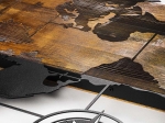 ΔΙΑΚΟΣΜΗΤΙΚΟ ΤΟΙΧΟΥ WORLD MAP MEGAPAP ΞΥΛΙΝΟ - ΜΕΤΑΛΛΙΚΟ ΧΡΩΜΑ ΚΑΡΥΔΙ - ΜΑΥΡΟ 85X3X58ΕΚ.
