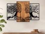 ΔΙΑΚΟΣΜΗΤΙΚΟ ΤΟΙΧΟΥ TREE LOVE MEGAPAP ΞΥΛΙΝΟ - ΜΕΤΑΛΛΙΚΟ ΧΡΩΜΑ ΚΑΡΥΔΙ - ΜΑΥΡΟ 125X3X79ΕΚ.