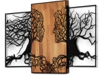 ΔΙΑΚΟΣΜΗΤΙΚΟ ΤΟΙΧΟΥ TREE LOVE MEGAPAP ΞΥΛΙΝΟ - ΜΕΤΑΛΛΙΚΟ ΧΡΩΜΑ ΚΑΡΥΔΙ - ΜΑΥΡΟ 125X3X79ΕΚ.