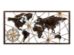 ΔΙΑΚΟΣΜΗΤΙΚΟ ΤΟΙΧΟΥ WORLD MAP MEGAPAP ΜΕΤΑΛΛΙΚΟ ΧΡΩΜΑ ΜΑΥΡΟ - BRONZE 120X60ΕΚ.