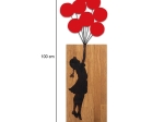ΔΙΑΚΟΣΜΗΤΙΚΟ ΤΟΙΧΟΥ GIRL WITH BALLOONS MEGAPAP ΞΥΛΙΝΟ - ΜΕΤΑΛΛΙΚΟ ΧΡΩΜΑ ΚΑΡΥΔΙ - ΚΟΚΚΙΝΟ 36X3X100ΕΚ.