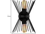 ΑΠΛΙΚΑ ΤΟΙΧΟΥ KIRPI MEGAPAP E27 ΜΕΤΑΛΛΙΚΗ ΧΡΩΜΑ ΜΑΥΡΟ 23X5X33ΕΚ.