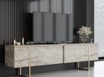 ΕΠΙΠΛΟ ΤΗΛΕΟΡΑΣΗΣ LUXE MEGAPAP ΧΡΩΜΑ TRAVERTINE - ΧΡΥΣΟ 180X30X50ΕΚ.