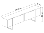 ΕΠΙΠΛΟ ΤΗΛΕΟΡΑΣΗΣ LUXE MEGAPAP ΧΡΩΜΑ TRAVERTINE - ΧΡΥΣΟ 180X30X50ΕΚ.