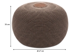 ΣΚΑΜΠΟ - ΠΟΥΦ KNIT MEGAPAP ΠΛΕΚΤΟ ΧΡΩΜΑ ΚΑΦΕ Φ47X35ΕΚ.
