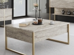 ΤΡΑΠΕΖΑΚΙ ΣΑΛΟΝΙΟΥ LUXE MEGAPAP ΧΡΩΜΑ TRAVERTINE - ΧΡΥΣΟ 90X60X40ΕΚ.