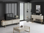ΤΡΑΠΕΖΑΚΙ ΣΑΛΟΝΙΟΥ LUXE MEGAPAP ΧΡΩΜΑ TRAVERTINE - ΧΡΥΣΟ 90X60X40ΕΚ.