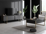 ΤΡΑΠΕΖΑΚΙ ΣΑΛΟΝΙΟΥ LUXE MEGAPAP ΧΡΩΜΑ ΑΝΘΡΑΚΙ - ΧΡΥΣΟ 90X60X40ΕΚ.
