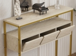 ΚΟΝΣΟΛΑ GUARDA MEGAPAP ΧΡΩΜΑ ΜΠΕΖ TRAVERTINE - ΧΡΥΣΟ 100X29X90ΕΚ.